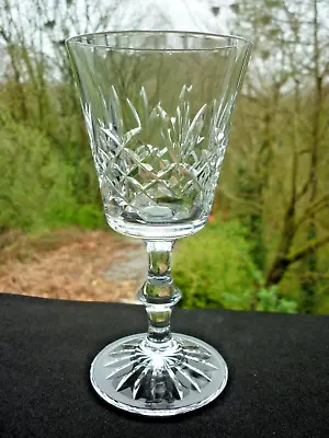 A Signed Edinburgh Crystal Lomond Square Bowl Knop Stem Claret Wine Glass 6 1/8  • £4.99