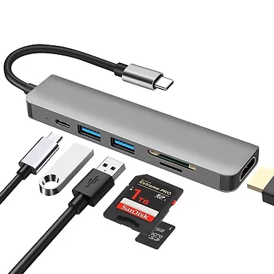 £11.99 • Buy 6 In 1 Type C To HDMI Adapter Hub 4K For MacBook Pro Air IMac IPad Pro USB 3.0