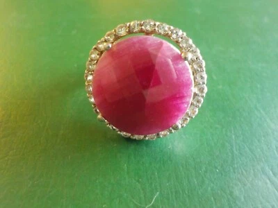 $9.99 • Buy Sterling Silver Ring Size 7 With Red Stone  .925  (SE BX)