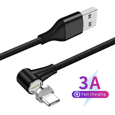 90 Degree Type C 3A Magnetic Cable USB C Fast Charging Charger Data Sync Cable • $2.98
