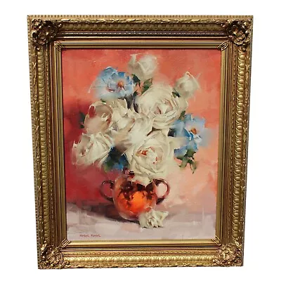 Herbert Parrish Floral Still Life Oil Painting Flowers Roses California Artist • $699.99