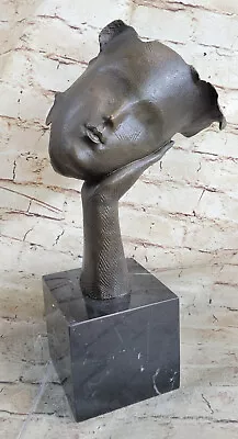 Modern Art Female Head Sexy Woman Bronze Bust Marble Sculpture By Dali • $174.50