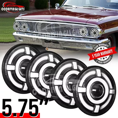 For Ford Galaxie 500 1962-1974 4pcs 5.75  5-3/4inch Round LED Headlights Upgrade • $84.70