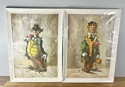 Vintage 2- 3D Clown Paintings Made In Italy 1980’s Action Industries Retro • $15.99