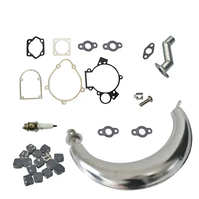 Muffler Exhaust&15xBlack Square Clutch Pads For 66/80cc Motorized Bicycle Engine • $32.99