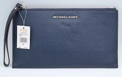 New Authentic Michael Kors Jet Set Item Zip Wristlet Clutch Blue Women's Wallet • $49.99