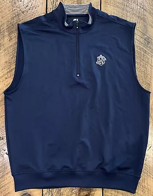 Footjoy Vest Men L Blue Wind Shirt 1/2 Zip Golf Pullover Great Condition • $24.99