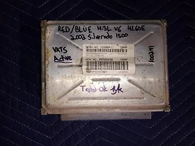 $65 • Buy PCM -Tested - 2002 RED/BLUE 12200411 (411) Chevy 4.3L V6 4L60e SILVERADO