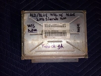 $65 • Buy PCM -Tested - 2002 RED/BLUE 12200411 (411) Chevy 4.3L V6 4L60e SILVERADO