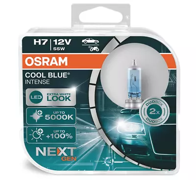 Osram H7 Cool Blue Intense NEXT Gen Halogen Headlight Bulbs 64210CBN | Pack Of 2 • $29.99