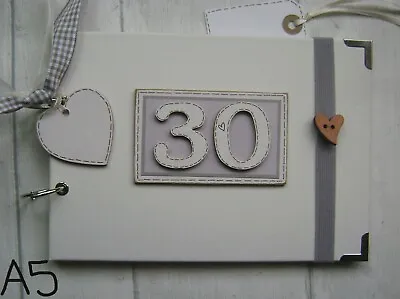 PERSONALISED 30TH Birthday .A5  SIZE.  PHOTO ALBUM/SCRAPBOOK/MEMORY BOOK. • £13.99