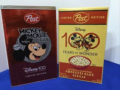 Disney 100 Collector Post Cereal Tin - Mickey Mouse Club - LE - No Cereal • $20