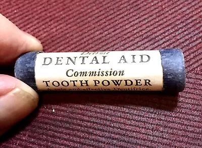 Antique Vintage Dental Tooth Powder: Detroit Dental Aid Not Tin. Contents. • $15.95
