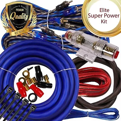 Complete 4 Channels 2000W 4 Gauge Amplifier Installation Wiring Kit Amp PK2 Blue • $36.99