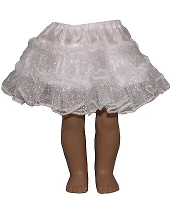 5  White Petticoat Crinoline Slip Underskirt Fits 18  American Girl Size Doll • $6.49