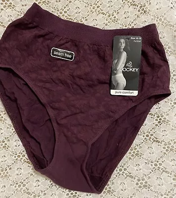 Jockey High Waist Full Brief  Pure Comfort -16/18-Plum-Vintage-New Old Stock • $13.95