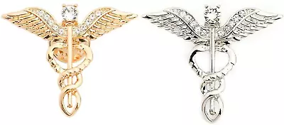 Caduceus Brooch Pins 2 Pieces Medical Jewelry Gift For Doctor/Nurse/Medical Stud • $20.22