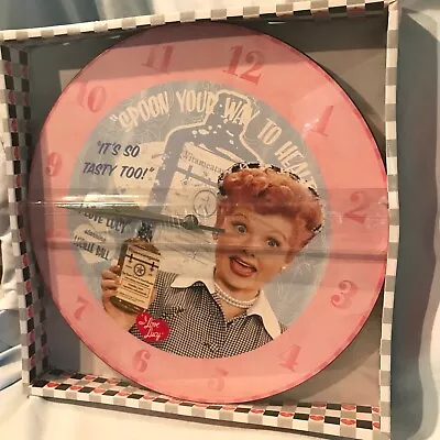 I Love Lucy Vitameatavegamin Wall Clock Cordless 13.5   Vandor Sealed Box $34.99 • $34.99