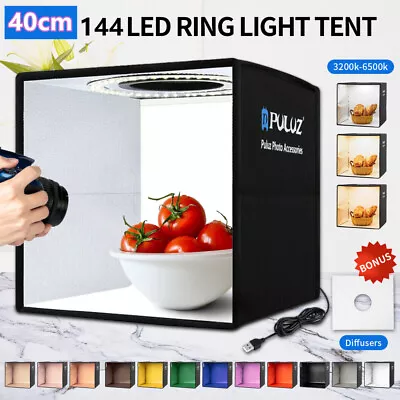 PULUZ 30 40cm Portable LED Photo Light Box Tent Photo Cube Studio Photography • £18.97