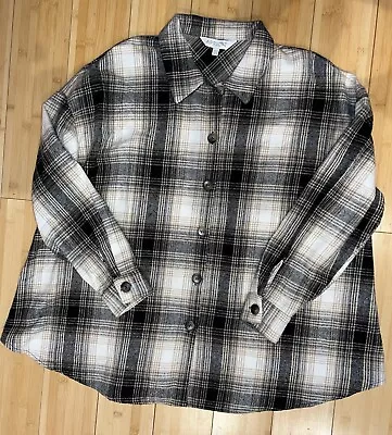 Apricot Loose Ladies Flannel Plaid Shirt Size 16 New • £6.90