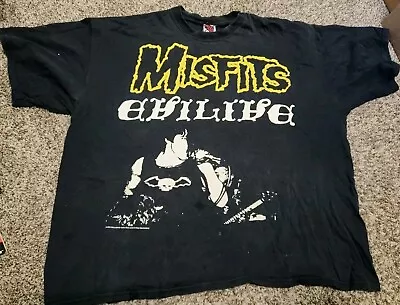 Misfits “EvilLive” Horror Punk Heavy Metal Thrashed Worn Down Used T-Shirt 2XL • $99.99