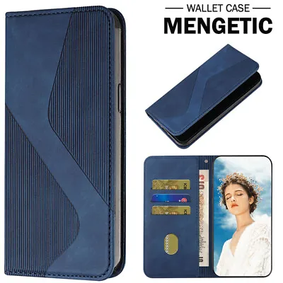 For Samsung S24 S23 S22 S21 S20 FE Ultra Leather Case Magnetic Wallet Flip Cover • $13.99