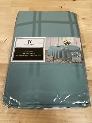 NEW Wamsutta Spill Proof 70 In Round Microfiber Tablecloth - Turquoise • $20.99