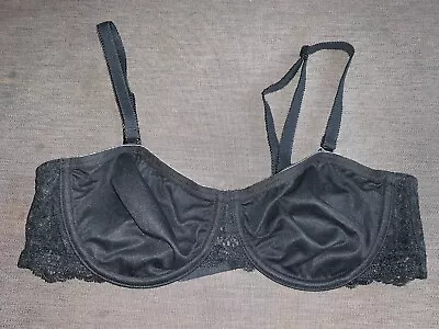 M&S Multiway Strapless Bra U/Wired Non-Padded Lace Trim Plain 36A Black BNWoT • £13.99