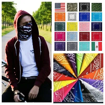 Paisley BANDANA Face Mask Head Wear Cotton USA Biker Scarf Neck Gaiter Head Wrap • $5.25