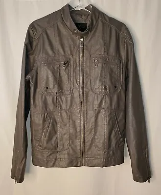 Marc Ecko Gray Faux Leather Jacket Size Small. Bin 40G • $70