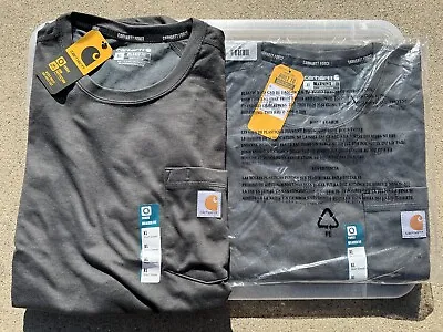 2 Pack Of Carhartt Force Relaxed Fit Midweight Short Sleeve Pocket T-Shirt XL • $32