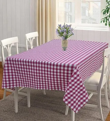 Cotton Gingham Check Rose/red 4 Seater Table Cloth 140x140 CM Brand New. • £13.50