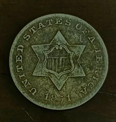 1851  -  3 Cent Silver - Extremely RARE • $15.50