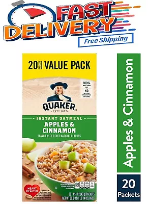 Quaker Instant Oatmeal Apple & Cinnamon 1.51 Oz 20 Packets • $12.95