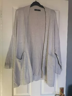 Zara Size Medium Grey Oversize Open Cardigan With Pockets • £3