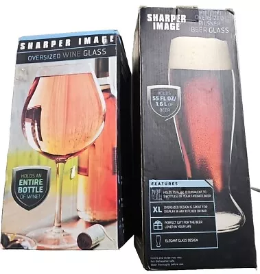 Sharper Image Oversized Wine & Beer Glass Lot Of 2 • $18