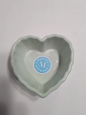 Martha Stewart 4” Mint Scalloped Heart Shaped Stoneware Baking Serving Dish • $10