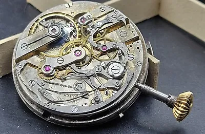 Antique European Watch Company Cartier Chronograph Pocket Watch Movement 46mm • $2100