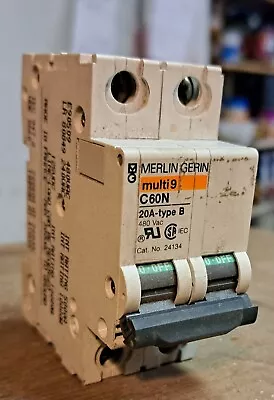 Merlin Gerin C60N - 20 Amp 2-Pole Circuit Breaker Multi 9 Type B 480 Vac • $21.50