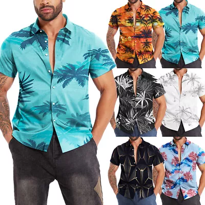 Hawaiian Shirts Mens Aloha Summer Casual Beach Button Down Cruise Holiday Party • $19.79