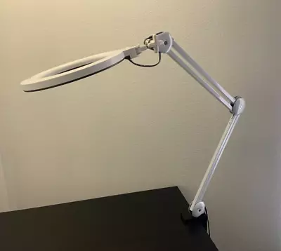 Dr. Lite Halo Computer Light In White Adjustable LED Architect Arm Clamp Lamp • $249.99