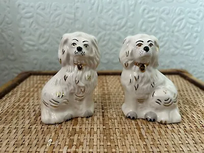 A Pair Of Vintage Royal Doulton Miniature Spaniel Wally Mantle Dogs 3.5” Tall • £30