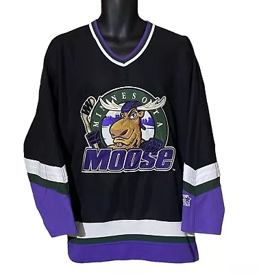 Vintage 90s Rare Starter Minnesota Moose Hockey Jersey Medium  IHL  • $99.99