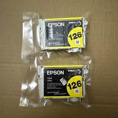 X2 New OEM Epson 126 Yellow Twin Pack Ink Cartridges Combo Two Lot Sealed • $12.50