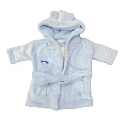 Embroidered Personalised Soft Baby Dressing Gown Bath Robe Teddy EARS • £9.99