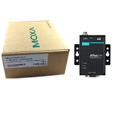 1PC NEW MOXA NPort 5110A - 1 Port Device Server 10/100 Ethernet RS-232 DB9 Male • $193.85