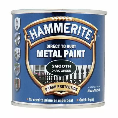 Hammerite Direct To Rust Quick Drying Metal Paint 250ml - All Colour Available • £10.79