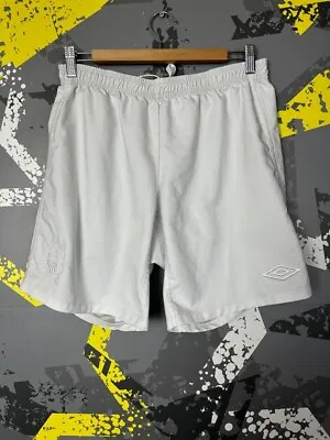 Manchester City Training Football Shorts White Umbro Mens Size L Ig93 • $25.49