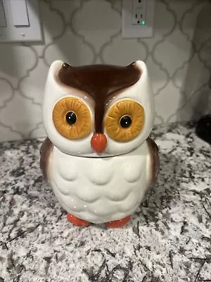 Vintage Owl Cookie Jar Ceramic 9 1/2” Tall • $25