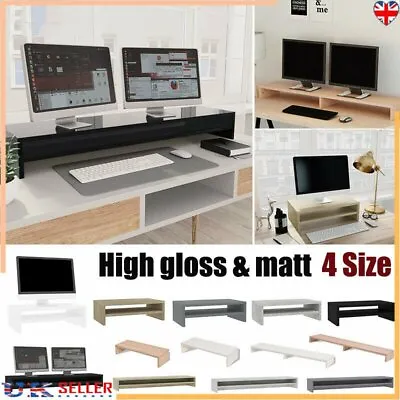1/2 Tier Computer Desktop Monitor Stand PC Laptop TV Display Screen Riser Shelf • £23.69